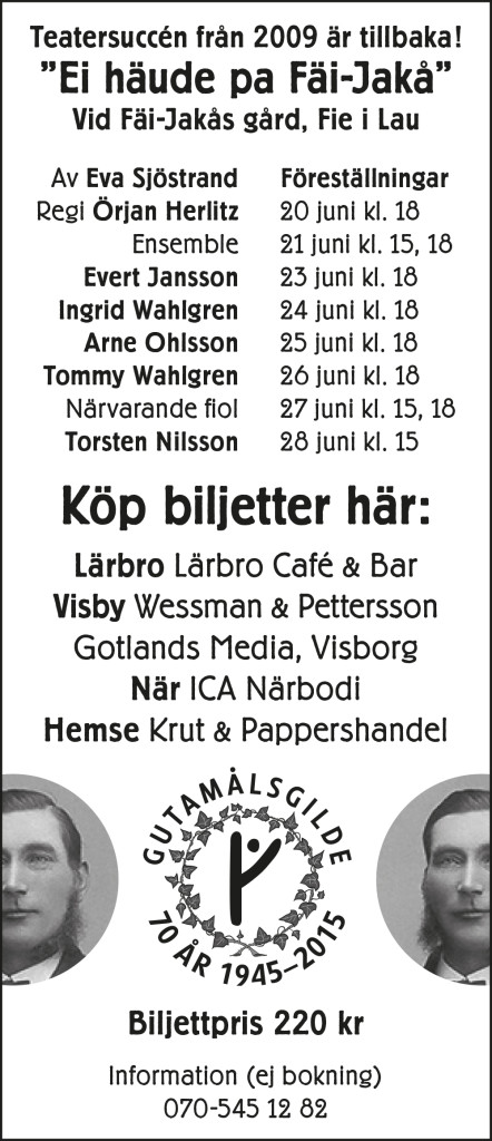 Fäi-Jakå teatan 2015 annons